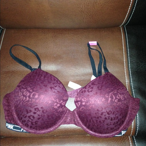 Maroon and black VS Bra 36c