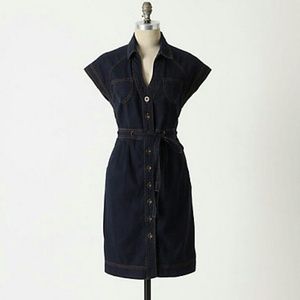 Anthropologie Traced Denim Dress 0