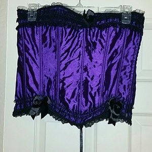 Purple and black corset