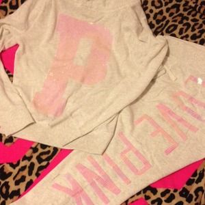 TRADE💕 Victorias Secret PINK BlingHoodie Pant Set