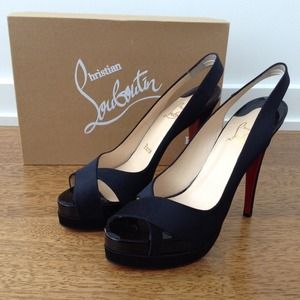 Christian Louboutin satin platform slingback (9.5)