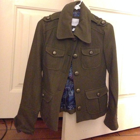 Olive green peacoat