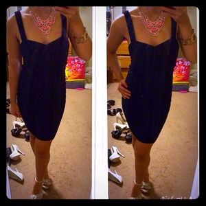 Bebe bodycon lightly shimmer black dress