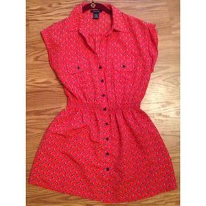 Red Button Down Dress
