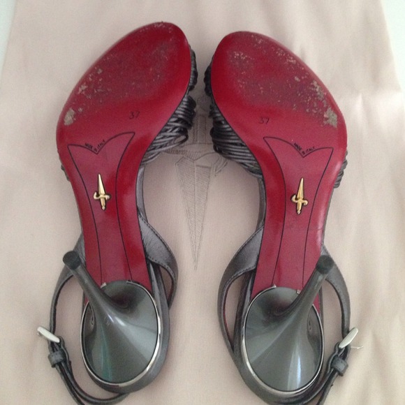 Cesare Paciotti Grey Formal Red Soles Sandals - Picture 4 of 4