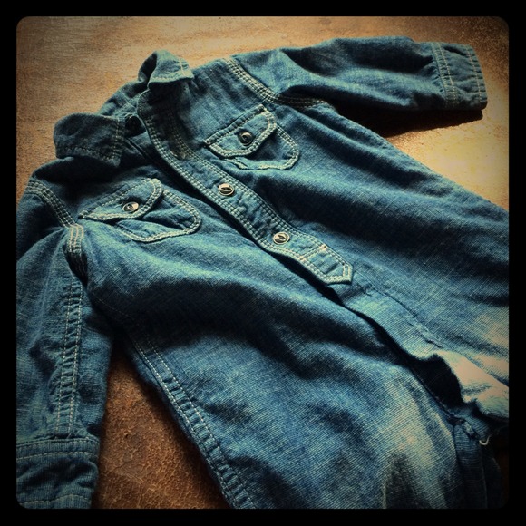 6-12 mo gap jean lined coverall