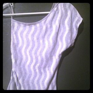 Grey Sequined One Shoulder Shirt