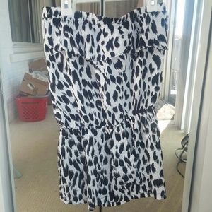 Super cute Black white animal print romper