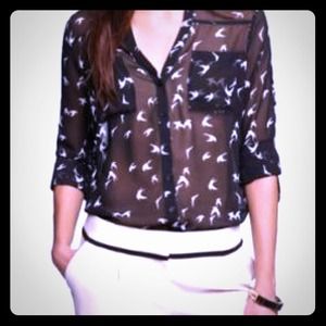 Express Bird Print Portofino Shirt