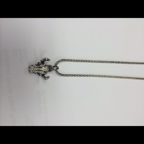 Bulls head rhinestone necklace