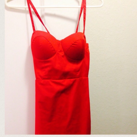 Cute red bustier mini dress