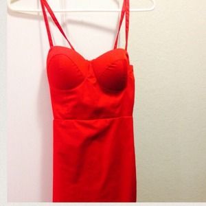 Cute red bustier mini dress