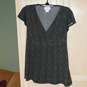 Black polka dot nursing or maternity shirt