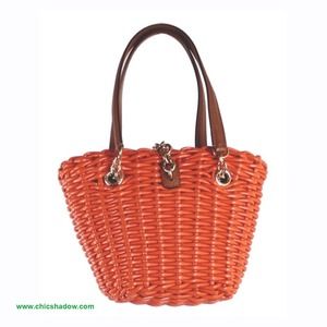 Dolce & Gabbana Orange Wicker Tote