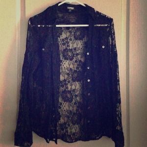 Black Lacey button up