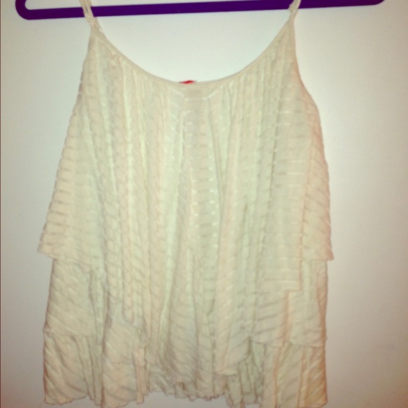 Free People Off-White Layered Flowy Tank