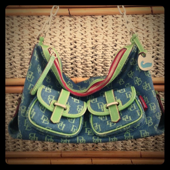Dooney & Bourke Handbags - Denim and lime green Dooney&Bourke 💯% Authentic