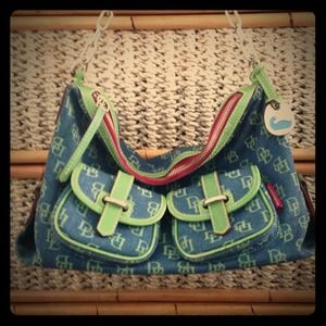 Denim and lime green Dooney&Bourke 💯% Authentic