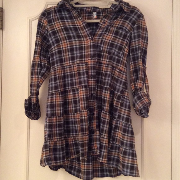 Free People Plaid Tunic