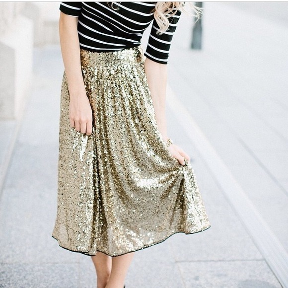 Midi gold glitter glam skirt💖✨