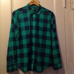 Forever 21 Green Flannel Shirt