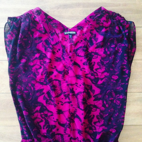 *SOLD* Express Purple Boho Hippie Airy Peasant Top - Picture 2 of 3