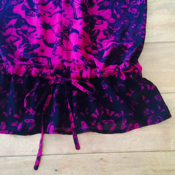 *SOLD* Express Purple Boho Hippie Airy Peasant Top - Picture 3 of 3