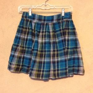 Blue/Green Plaid Skirt.