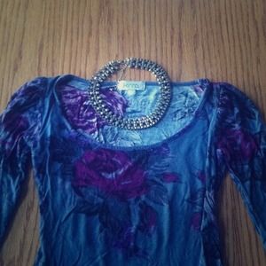 Vintage Floral Print Long Sleeve