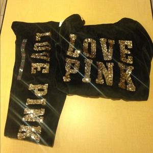 PINK BLING velour jogging suit