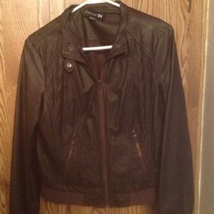 Brown leather jacket