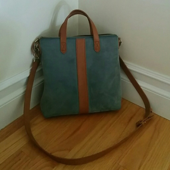 Madewell blue suede handbag