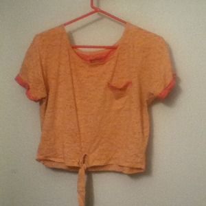 Orange and pink top.
