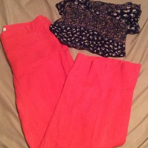 100% linen Loft coral pants!