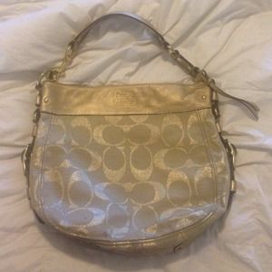Used Gold Coach Purse