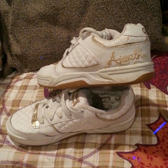 White and Gold Sneakers
