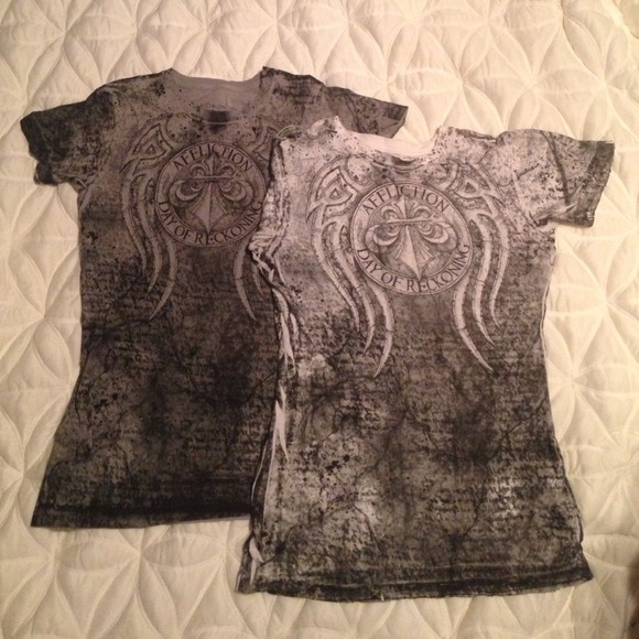 Two Affliction shirts & two Daytrip shirts bundled