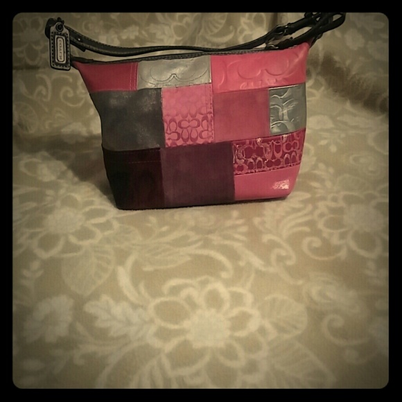 COACH Inspired Pink Suede Mini Purse