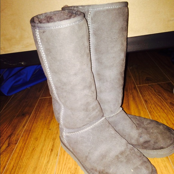 Tall grey UGG boots