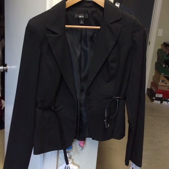 BCX pinstriped blazer with belt