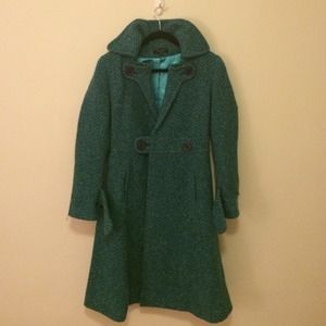 Gorgeous wool teal wool coat by Jungal