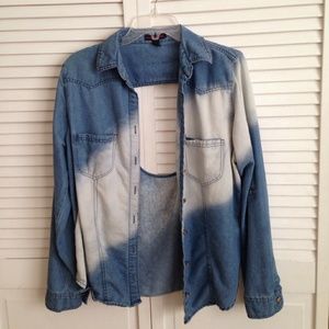 Jean shirt with open back