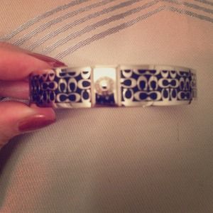 Authentic Coach Bangle Black & Silver