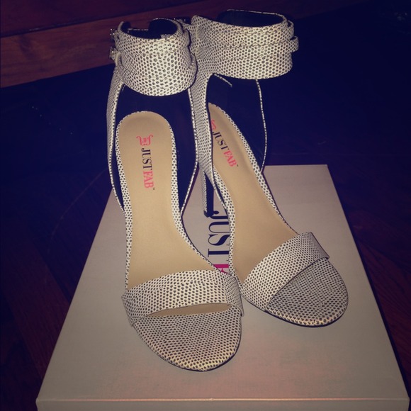 White and black heels
