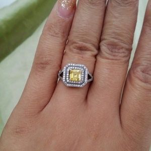 Sterling silver CZ engagement ring