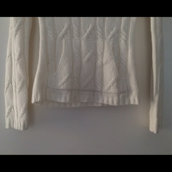 🚫SOLD! White Knit Hoodie - Picture 2 of 4