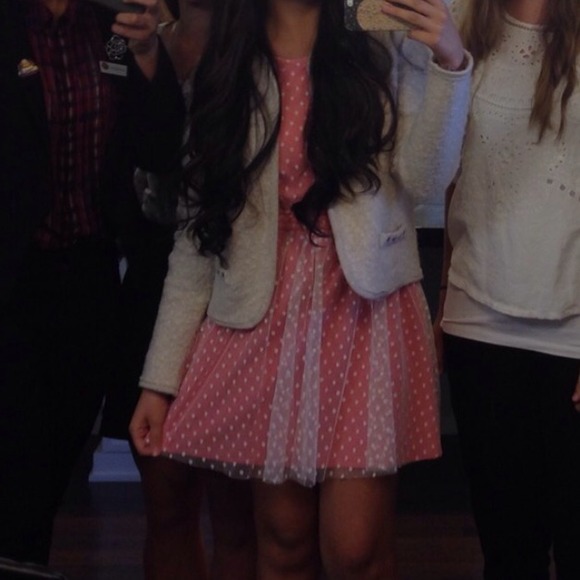 Urban Outfitters pink polka dot tulle dress