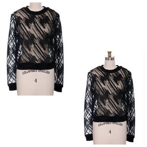 Sheer sequence  detail sweater