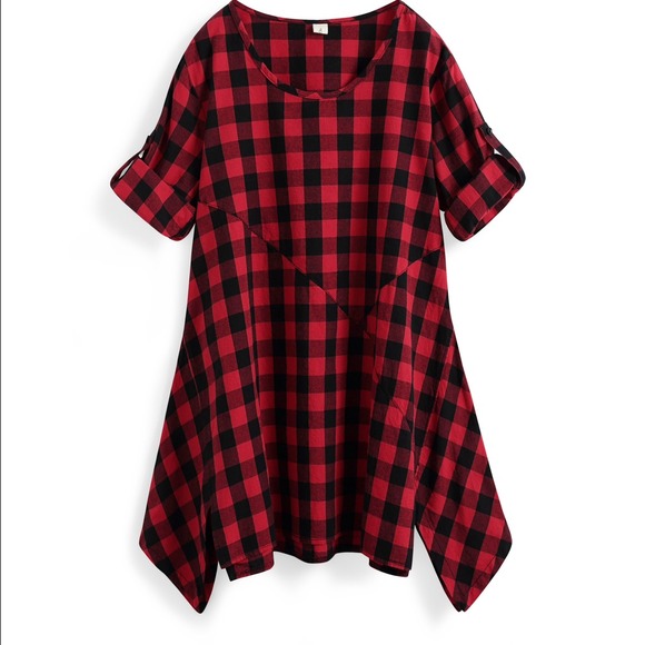 checks one piece dress