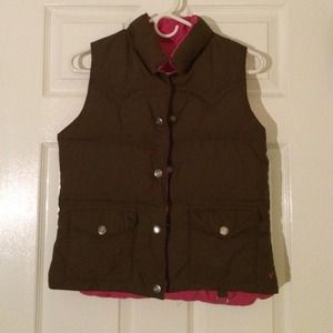 AEO reversible brown/pink down vest.